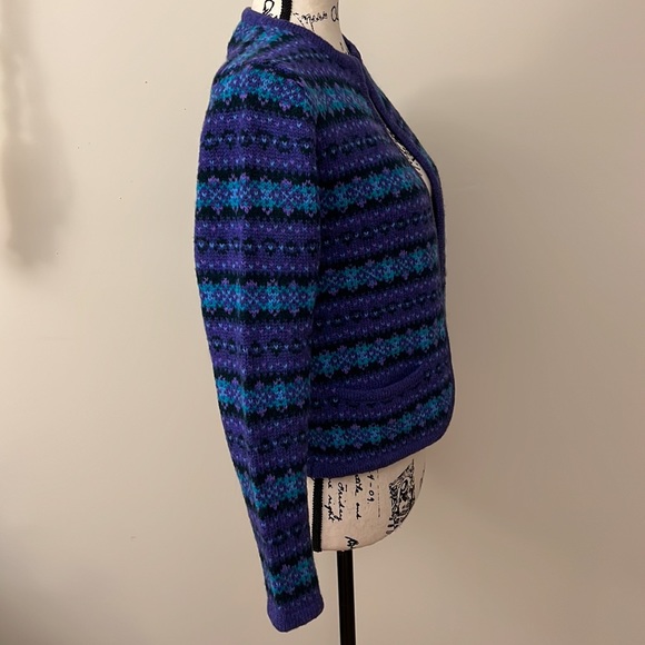 Braemar International Vintage Scottish Shetland 100% Wool Cardigan - XS - Picture 5 of 10